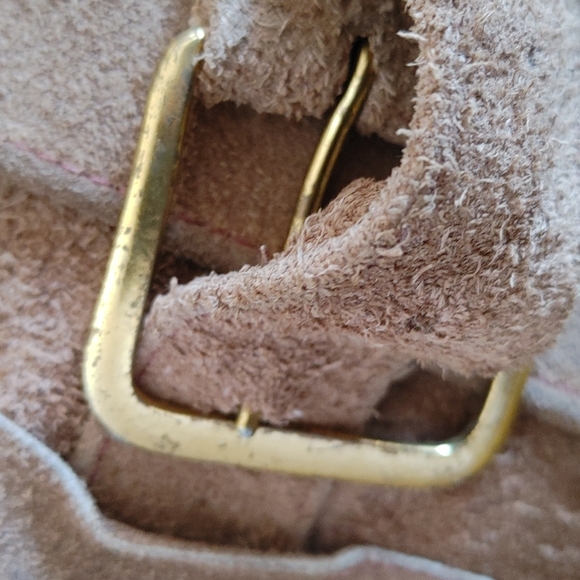 Vintage rugged suede snap front jacket L with belt - Picture 4 of 10